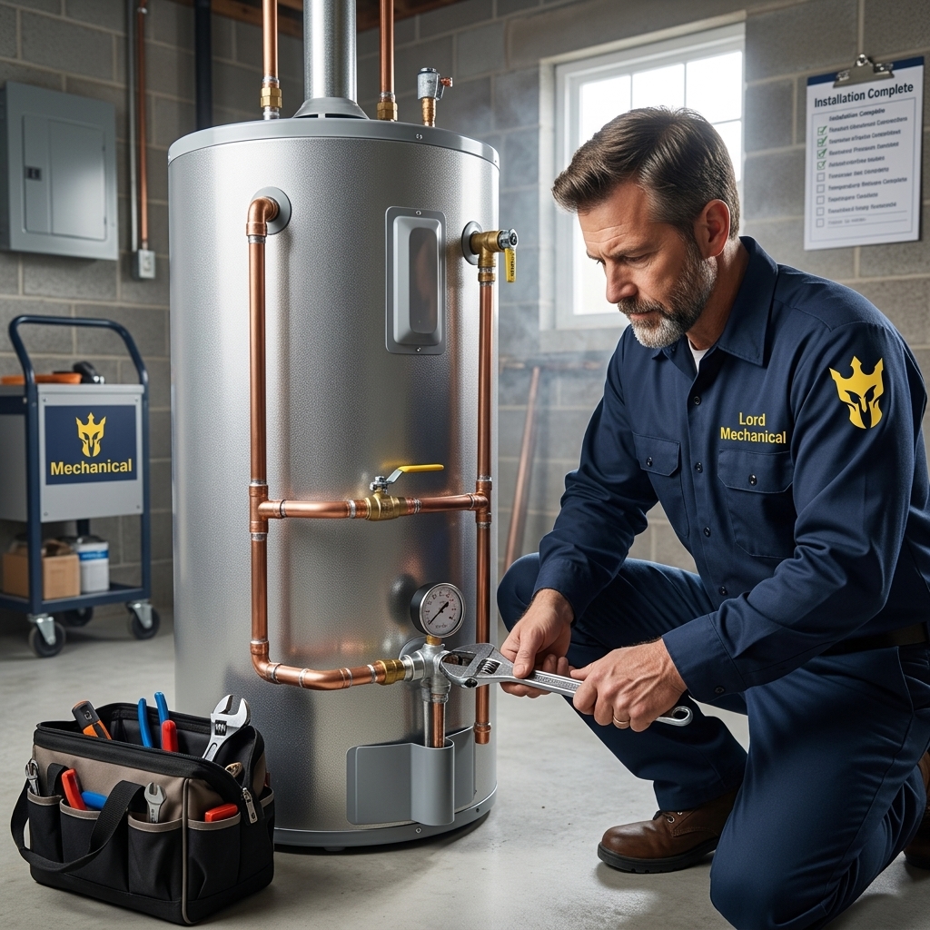 Hot water tank installation