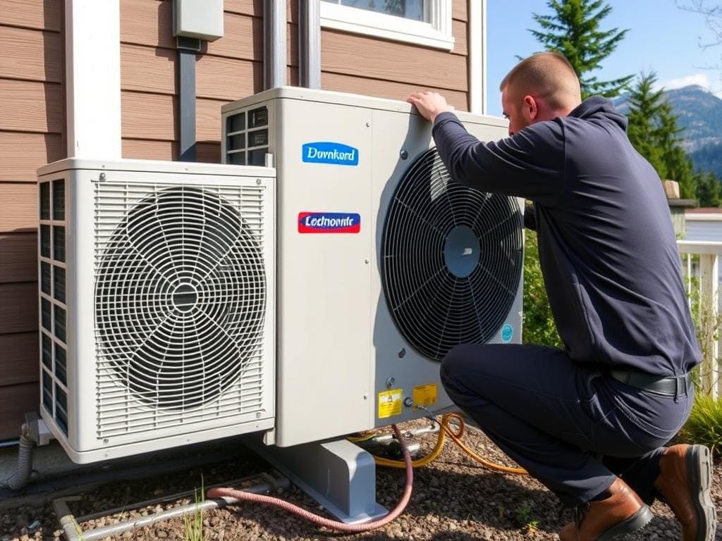 Heat pump installation by Lord Mechanical technician in North Vancouver home