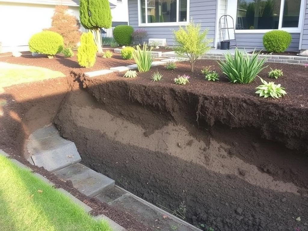 Landscape erosion from poor drainage in North Vancouver