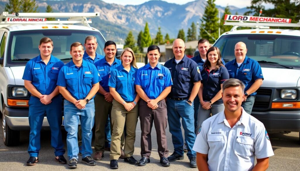 Lord Mechanical team of HVAC professionals in North Vancouver with service vehicles
