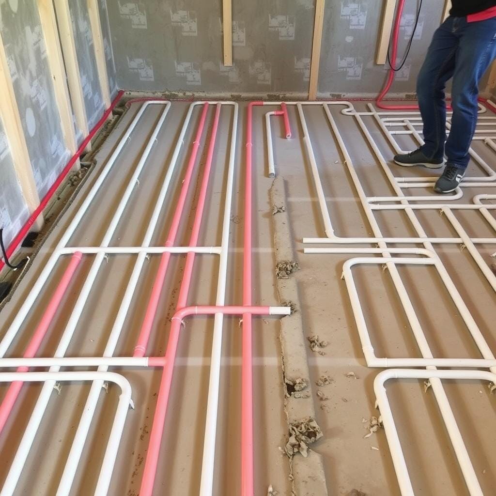 Radiant floor heating installation in North Vancouver home by Lord Mechanical