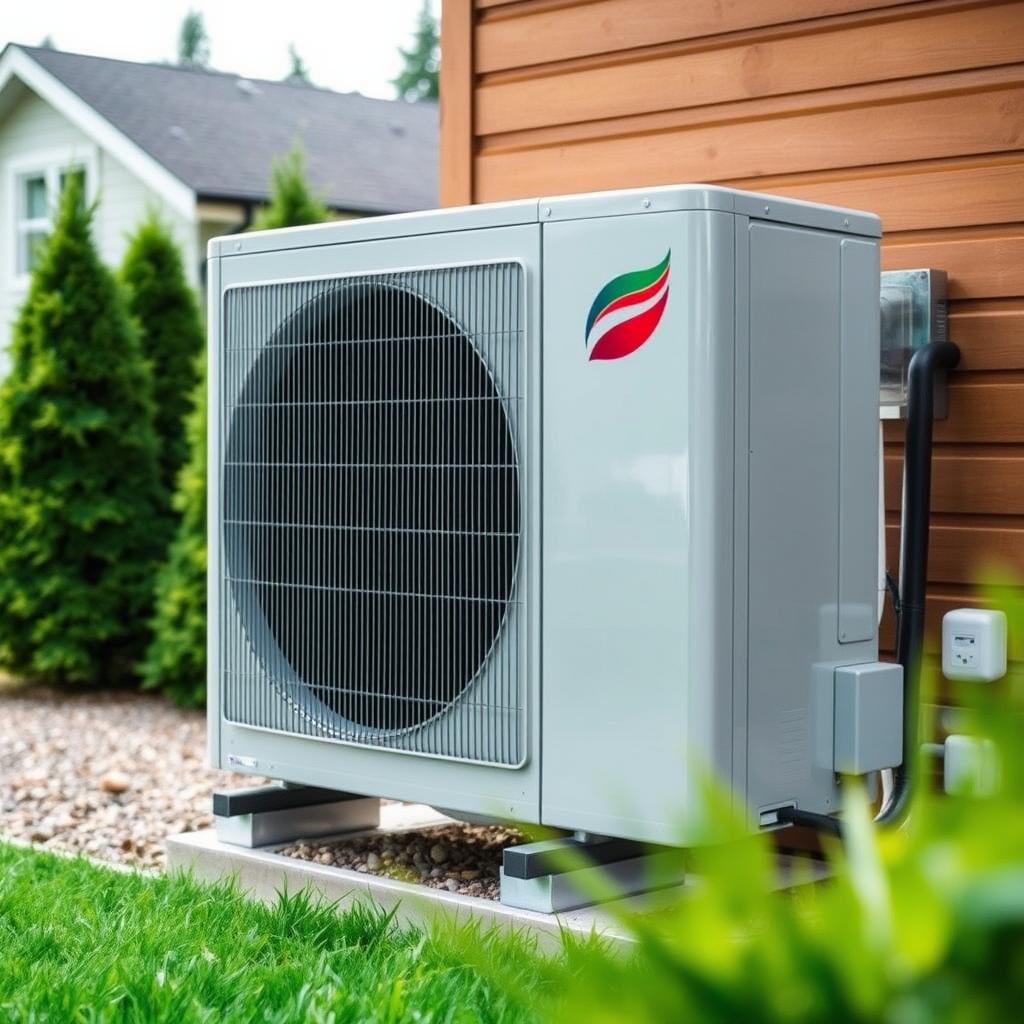 Air source heat pump outdoor unit installed at a North Vancouver home