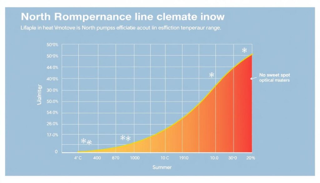 Heat pump performance chart showing efficiency across North Vancouver's typical temperature range