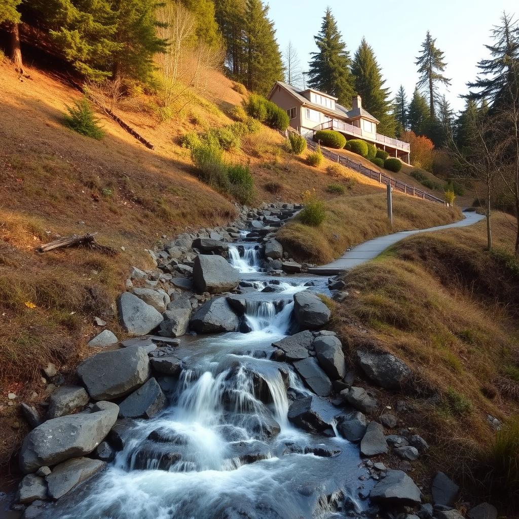 Hillside property in North Vancouver requiring specialized drainage solutions Hillside property in North Vancouver requiring specialized drainage solutions