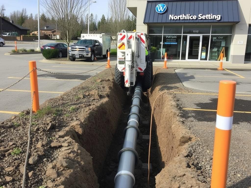 Trenchless pipe repair at a North Vancouver business with minimal disruption to operations