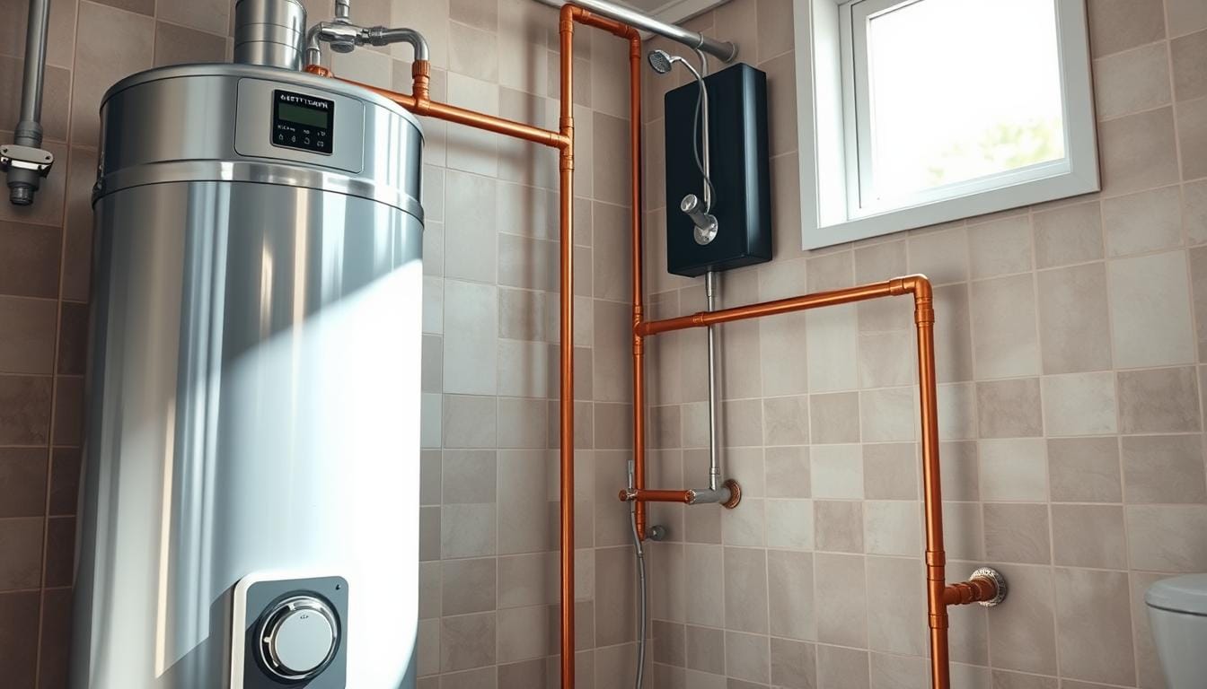 Hot water tank installation