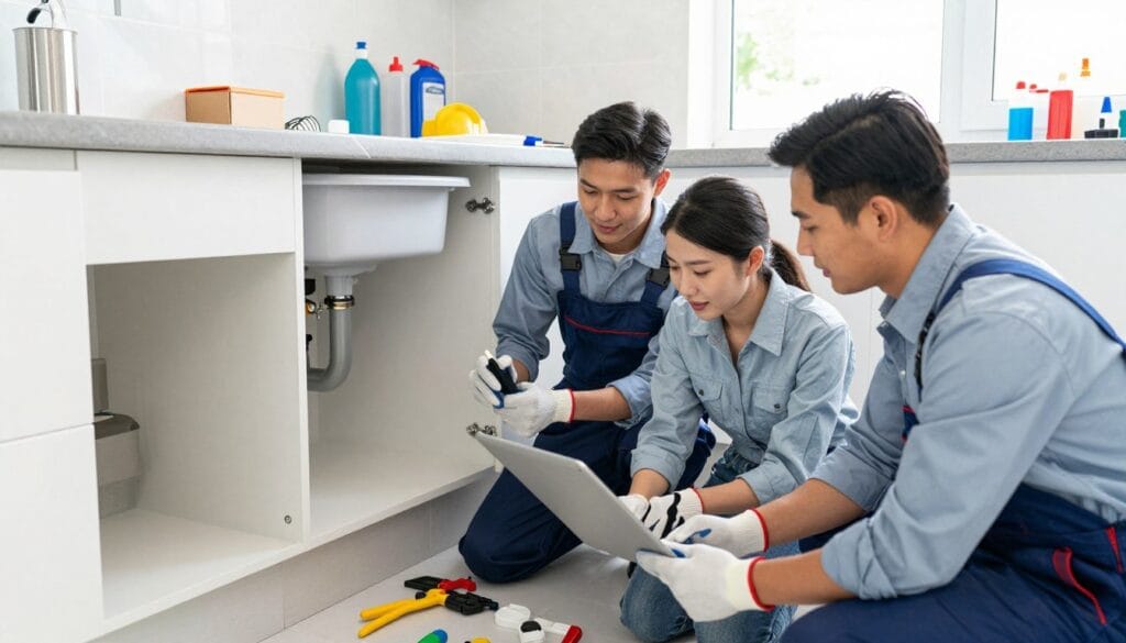 professional plumbing team