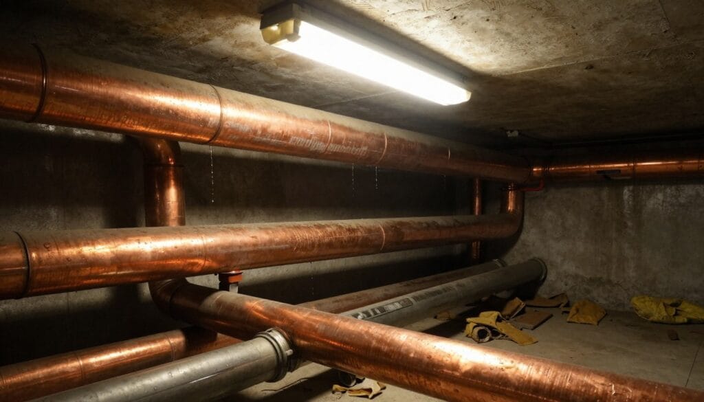 exposed pipes
